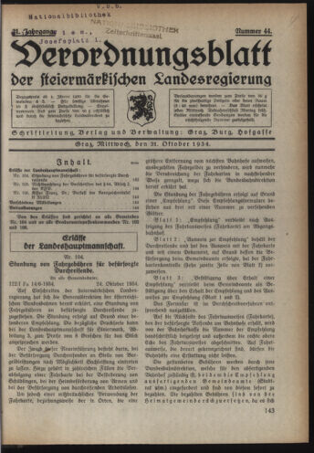 Verordnungsblatt der steiermärkischen Landesregierung