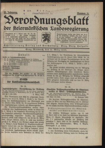 Verordnungsblatt der steiermärkischen Landesregierung 19350313 Seite: 1