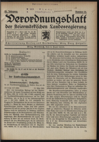 Verordnungsblatt der steiermärkischen Landesregierung 19350605 Seite: 1