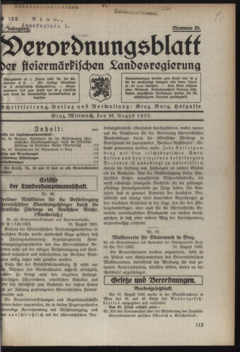 Verordnungsblatt der steiermärkischen Landesregierung 19350828 Seite: 1