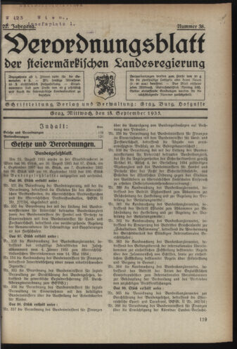 Verordnungsblatt der steiermärkischen Landesregierung 19350918 Seite: 1