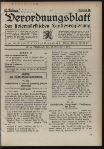 Verordnungsblatt der steiermärkischen Landesregierung 19351030 Seite: 1