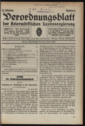 Verordnungsblatt der steiermärkischen Landesregierung 19380629 Seite: 1