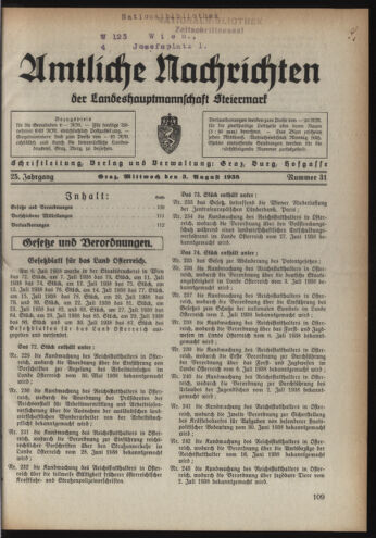 Verordnungsblatt der steiermärkischen Landesregierung 19380803 Seite: 1