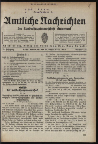 Verordnungsblatt der steiermärkischen Landesregierung 19380921 Seite: 1