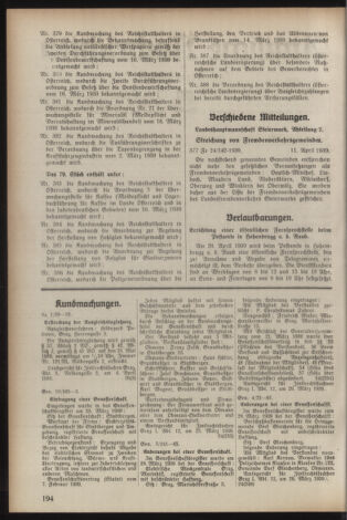 Verordnungsblatt der steiermärkischen Landesregierung 19390419 Seite: 2