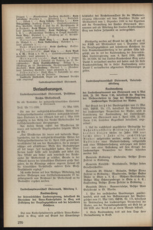 Verordnungsblatt der steiermärkischen Landesregierung 19390520 Seite: 8