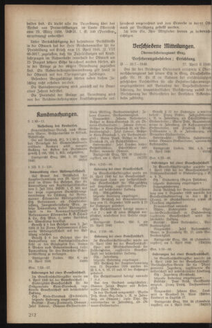 Verordnungsblatt der steiermärkischen Landesregierung 19400501 Seite: 2