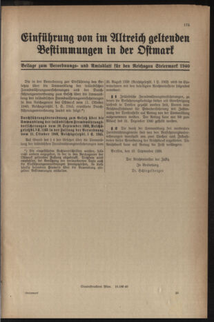 Verordnungsblatt der steiermärkischen Landesregierung 19401228 Seite: 201