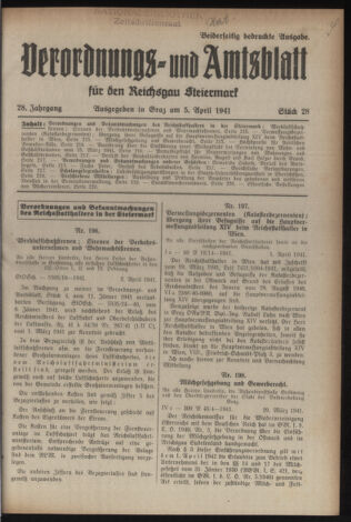 Verordnungsblatt der steiermärkischen Landesregierung 19410405 Seite: 1