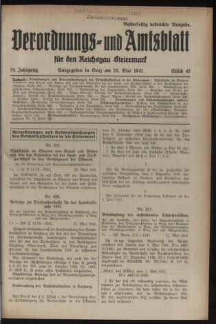 Verordnungsblatt der steiermärkischen Landesregierung 19410524 Seite: 1