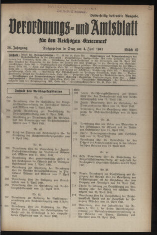 Verordnungsblatt der steiermärkischen Landesregierung 19410604 Seite: 1