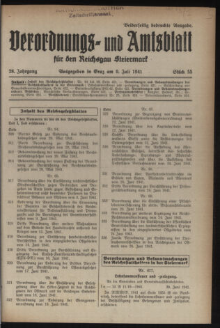 Verordnungsblatt der steiermärkischen Landesregierung 19410709 Seite: 1