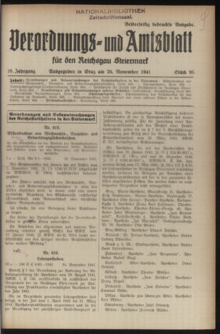 Verordnungsblatt der steiermärkischen Landesregierung 19411126 Seite: 1