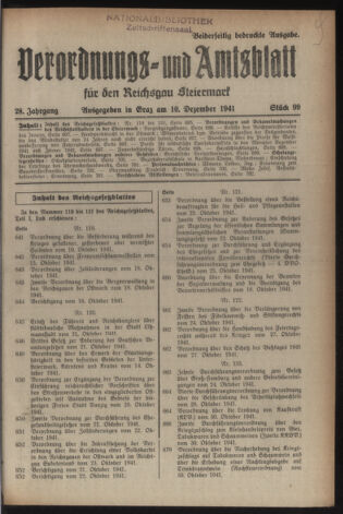 Verordnungsblatt der steiermärkischen Landesregierung 19411210 Seite: 1