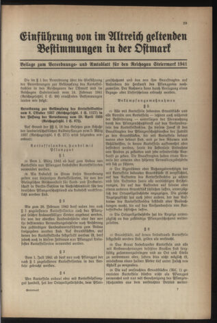 Verordnungsblatt der steiermärkischen Landesregierung 19411231 Seite: 39