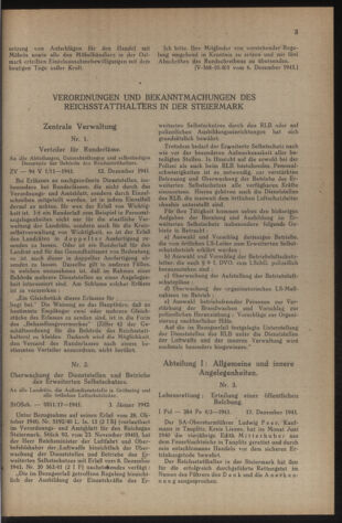 Verordnungsblatt der steiermärkischen Landesregierung 19420107 Seite: 7