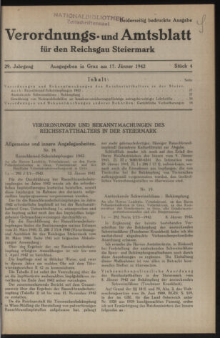 Verordnungsblatt der steiermärkischen Landesregierung 19420117 Seite: 1