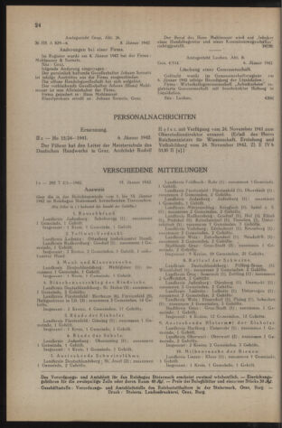 Verordnungsblatt der steiermärkischen Landesregierung 19420121 Seite: 4