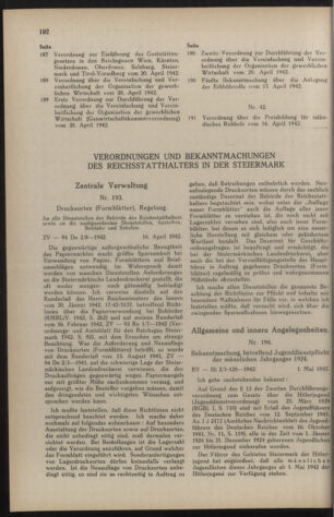 Verordnungsblatt der steiermärkischen Landesregierung 19420509 Seite: 2