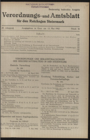 Verordnungsblatt der steiermärkischen Landesregierung 19420513 Seite: 1