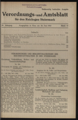 Verordnungsblatt der steiermärkischen Landesregierung 19420624 Seite: 1