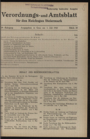 Verordnungsblatt der steiermärkischen Landesregierung 19420701 Seite: 1