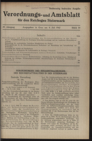 Verordnungsblatt der steiermärkischen Landesregierung 19420704 Seite: 1