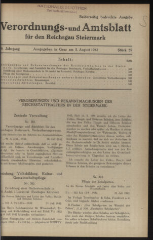 Verordnungsblatt der steiermärkischen Landesregierung 19420805 Seite: 1