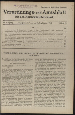 Verordnungsblatt der steiermärkischen Landesregierung 19420930 Seite: 1