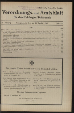 Verordnungsblatt der steiermärkischen Landesregierung 19421024 Seite: 1