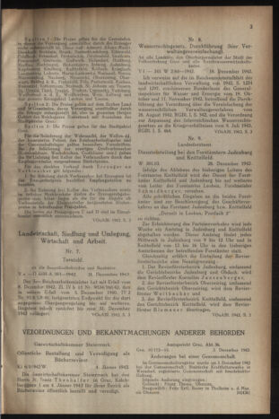 Verordnungsblatt der steiermärkischen Landesregierung 19430106 Seite: 3