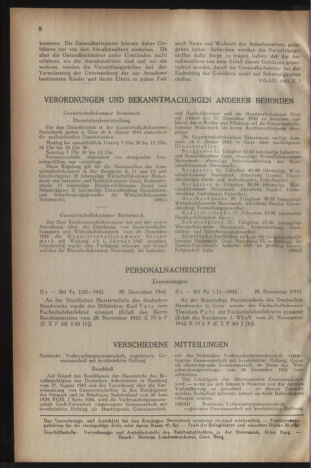 Verordnungsblatt der steiermärkischen Landesregierung 19430109 Seite: 2