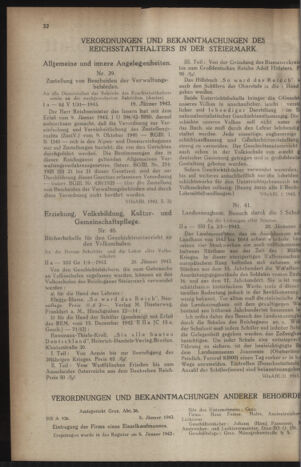 Verordnungsblatt der steiermärkischen Landesregierung 19430127 Seite: 2