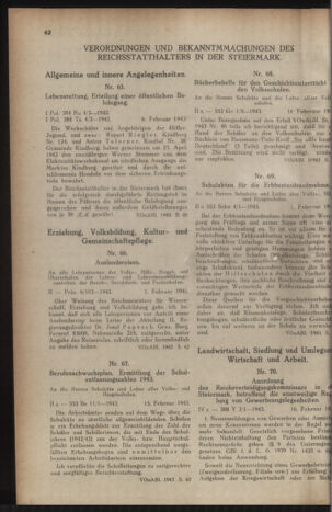 Verordnungsblatt der steiermärkischen Landesregierung 19430220 Seite: 2