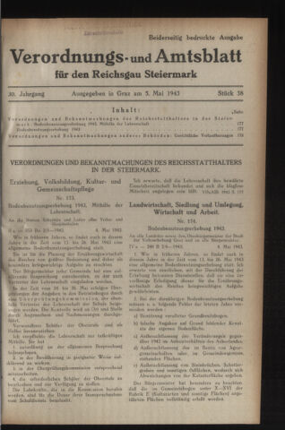 Verordnungsblatt der steiermärkischen Landesregierung 19430505 Seite: 3