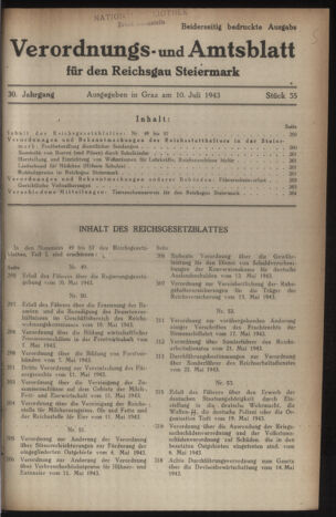 Verordnungsblatt der steiermärkischen Landesregierung 19430710 Seite: 1