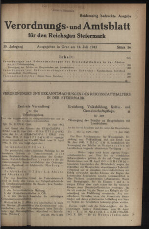 Verordnungsblatt der steiermärkischen Landesregierung 19430714 Seite: 1