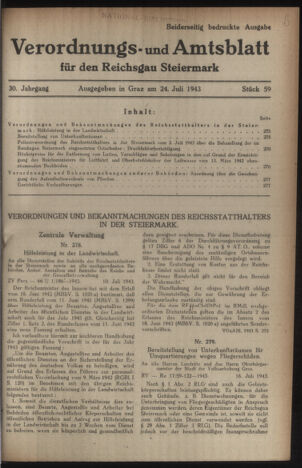 Verordnungsblatt der steiermärkischen Landesregierung 19430724 Seite: 1