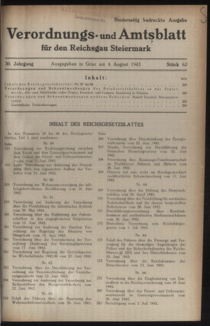 Verordnungsblatt der steiermärkischen Landesregierung 19430804 Seite: 1