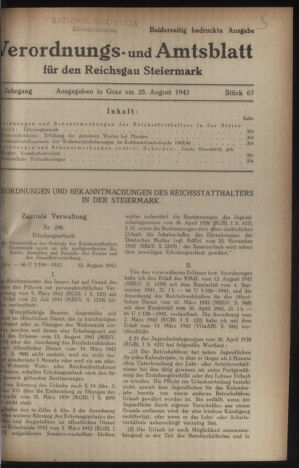 Verordnungsblatt der steiermärkischen Landesregierung 19430825 Seite: 1