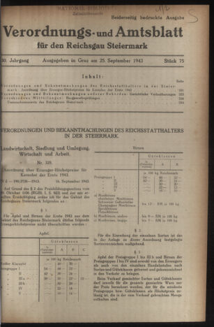 Verordnungsblatt der steiermärkischen Landesregierung 19430925 Seite: 1