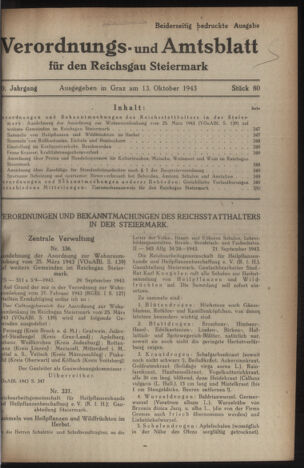 Verordnungsblatt der steiermärkischen Landesregierung 19431013 Seite: 1