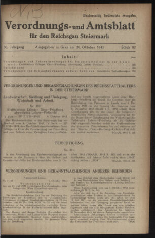 Verordnungsblatt der steiermärkischen Landesregierung 19431020 Seite: 1