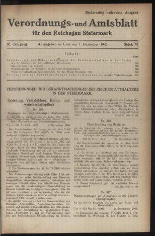 Verordnungsblatt der steiermärkischen Landesregierung 19431201 Seite: 1