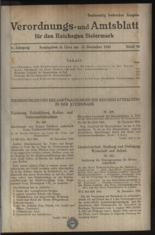 Verordnungsblatt der steiermärkischen Landesregierung 19431231 Seite: 1