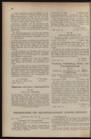 Verordnungsblatt der steiermärkischen Landesregierung 19440212 Seite: 2