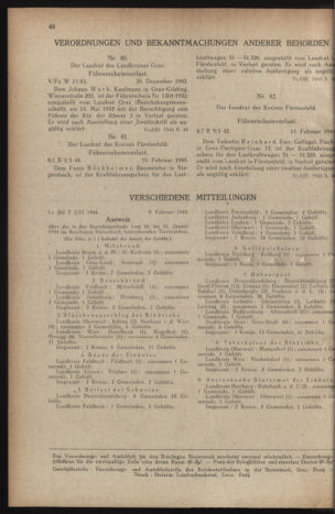 Verordnungsblatt der steiermärkischen Landesregierung 19440219 Seite: 2