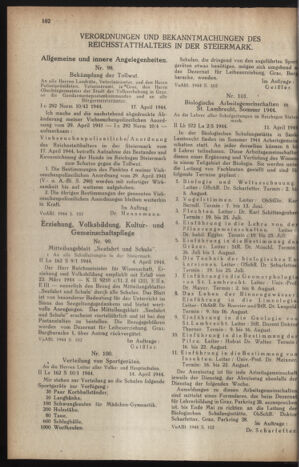 Verordnungsblatt der steiermärkischen Landesregierung 19440422 Seite: 2