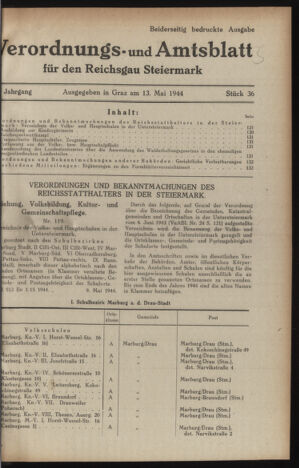 Verordnungsblatt der steiermärkischen Landesregierung 19440513 Seite: 1